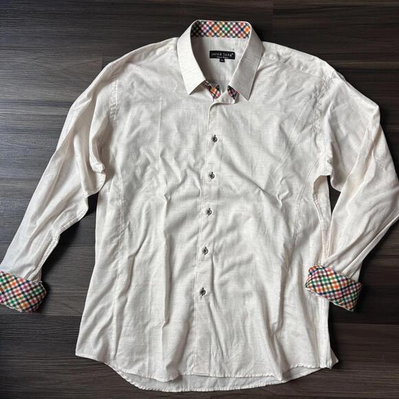 Jared Lang Tessuto Italiano Men's Button Down Dress Shirt Size 2XL Long Sleeves - Picture 1 of 8